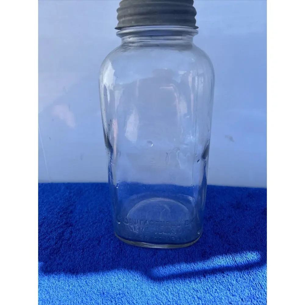 PRESTO SUPREME MASON JAR / Zinc LID - 2 QUART Flawed See Pics